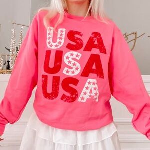 Pink USA Crewneck Sweater